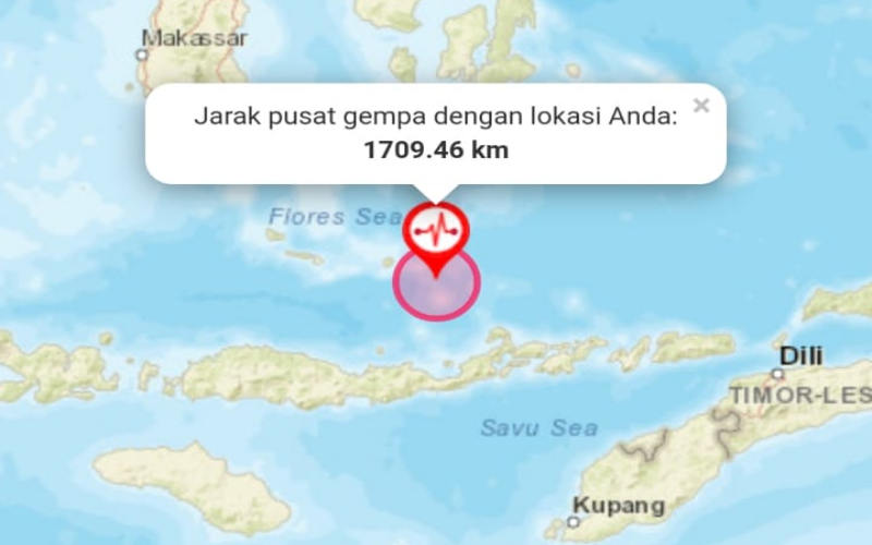 Gempa M7,4 Guncang NTT, BNPB Pantau Wilayah yang Rasakan Guncangan