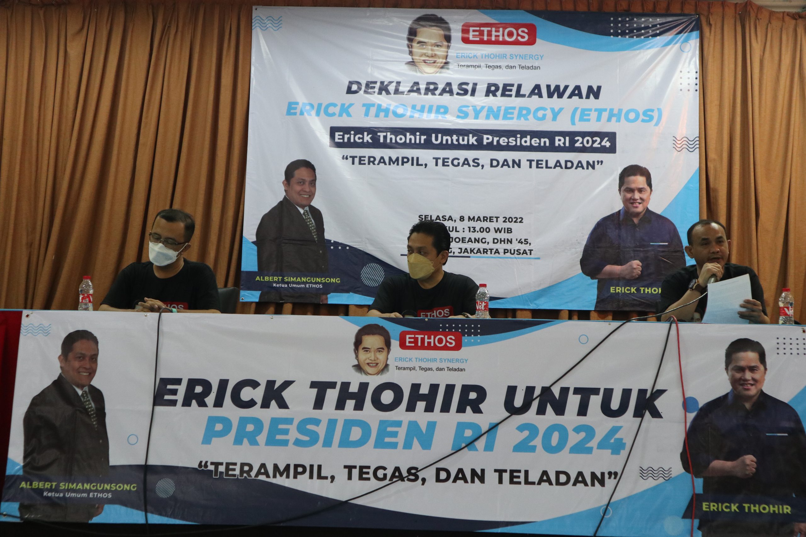Erick Thohir Maju Capres Didukung Relawan ETHOS