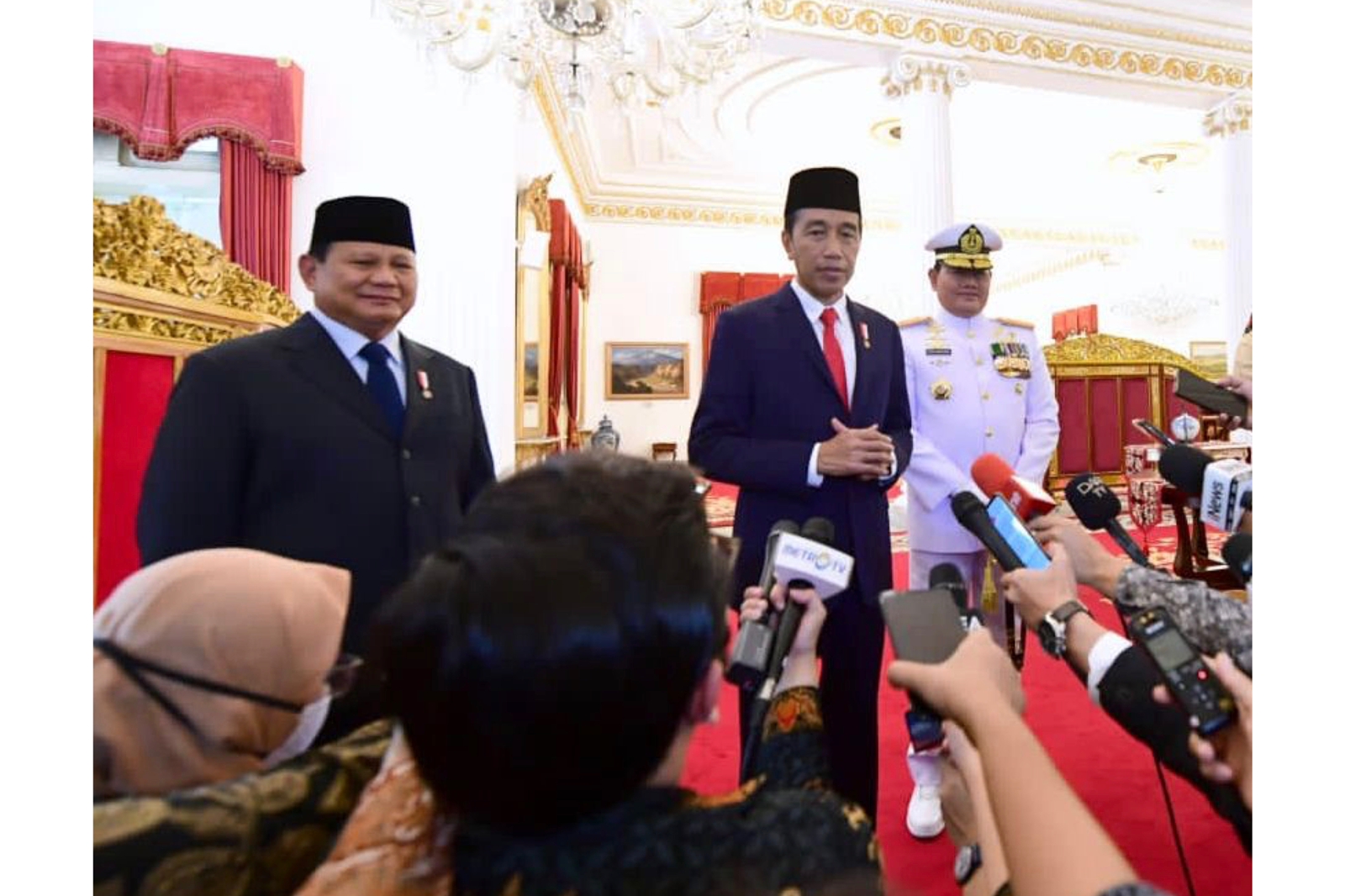 Prabowo Dampingi Jokowi Lantik Panglima TNI Laksamana Yudo Margono