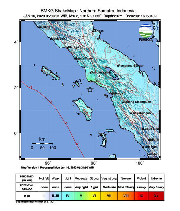 Gempa M6,2 Mengguncang Aceh Singkil, Getaran Dirasakan Kuat di Empat Kabupaten