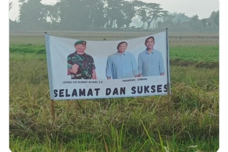 TNI: Baliho Selamat & Sukses Dandim Sukoharjo Bersama Prabowo-Gibran Propaganda Negatif