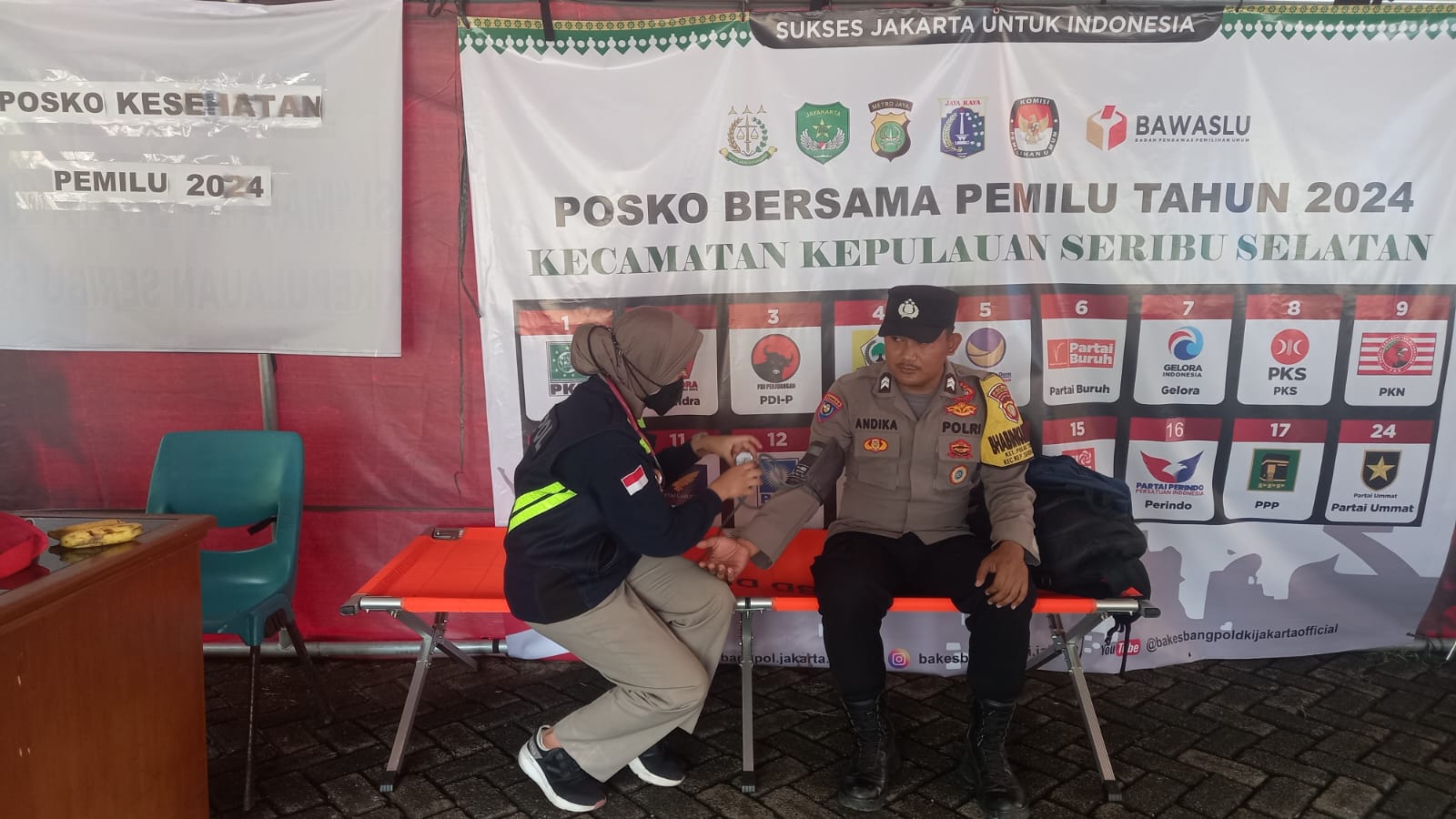 Posko Kesehatan Polres Kepulauan Seribu Terus Pantau Kesehatan Anggota Pasca-Pemilu 2024