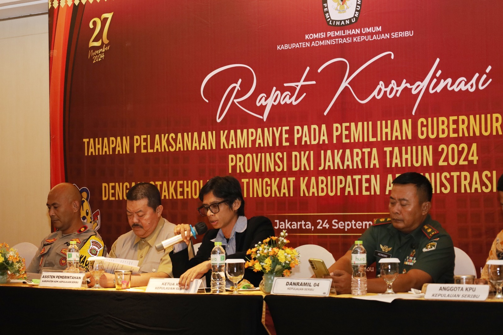 Wakapolres Kepulauan Seribu Hadiri Rapat Koordinasi Tahapan Kampanye Pilgub DKI 2024