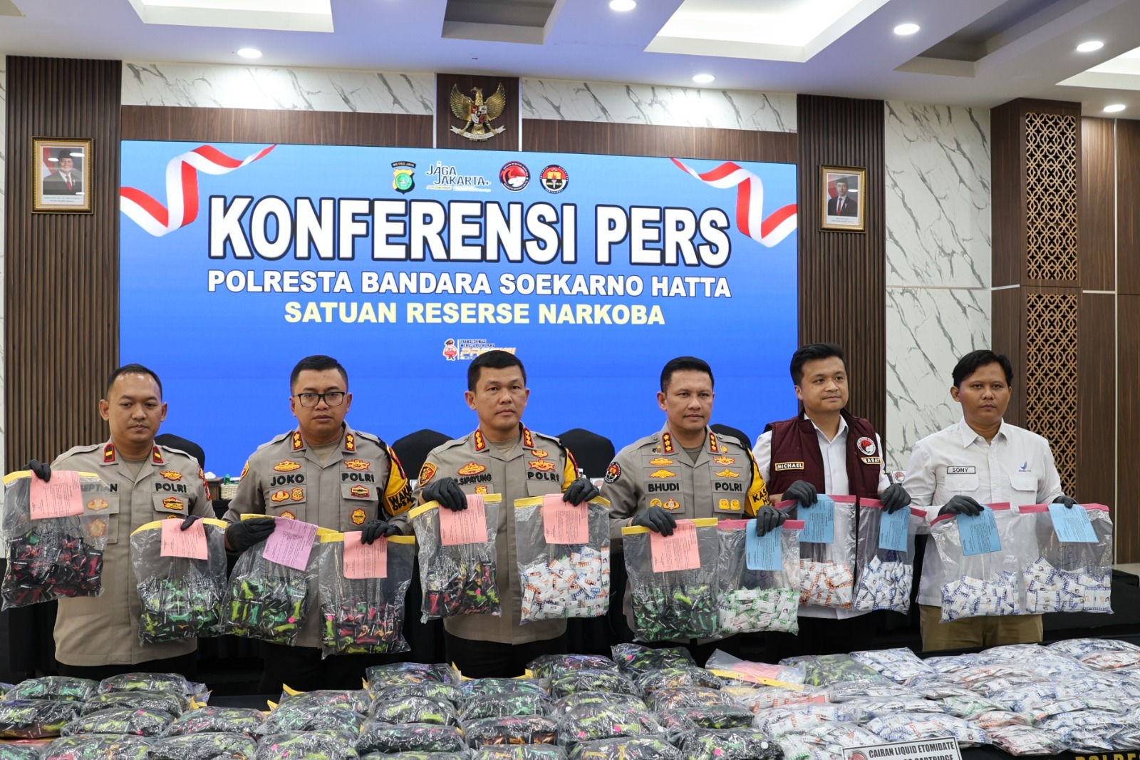 Polresta Bandara Soetta Bongkar Peredaran Vape Berisi Obat Keras Senilai Rp42,5 Miliar