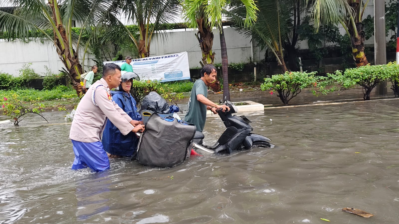Polres Pelabuhan Tanjung Priok, Siaga Hadapi Genangan Air Dampak Hujan Lebat