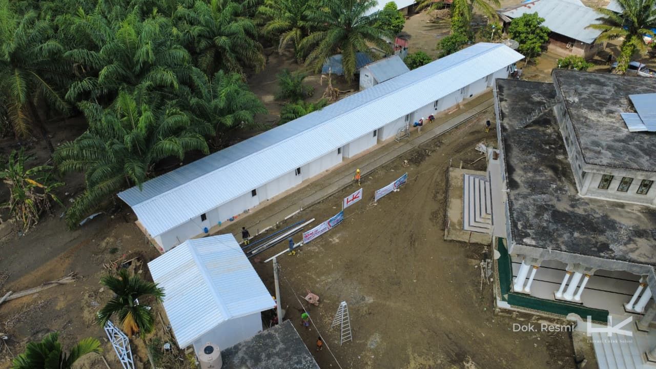 BUMN Terus Bangun Rumah Sementara di Aceh Timur, Progres Capai 97%