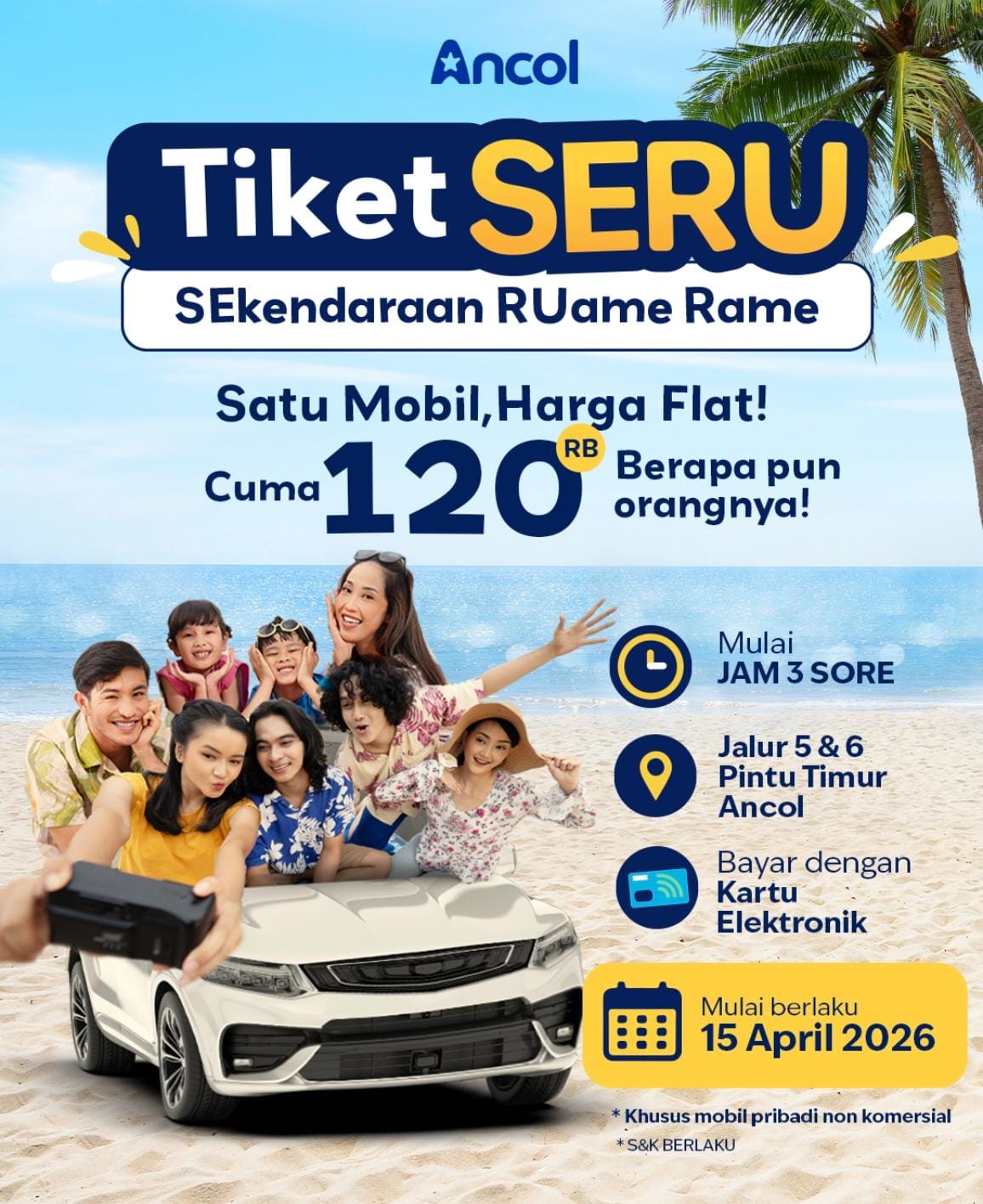 Tiket Seru Ancol, Liburan Hemat Satu Mobil Rame-Rame  Rp120 Ribu
