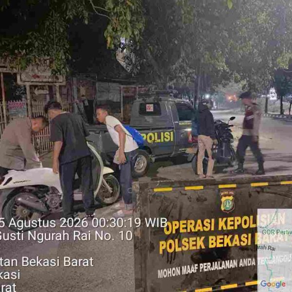 Polsek Bekasi Barat Gelar Razia Stasioner dan Patroli Jaga Jakarta On The Spot, Antisipasi Kejahatan Jalanan dan Tawuran