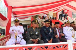 Posal dan Posbinter Jajaran Lanal Bintan Turut Meriahkan Upacara HUT Ke-81 Kemerdekaan RI
