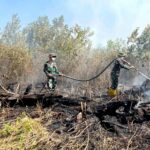 Dikepung Asap dan Bara, Satgas Darat Lanud Sjamsudin Noor Tak Beri Celah Karhutla Meluas Dekati Permukiman Warga