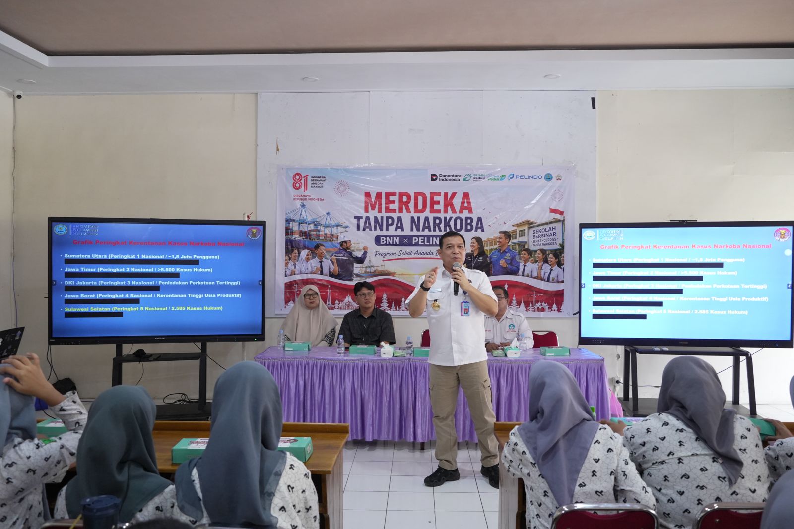 Pelindo Regional 4 Gandeng BNN Edukasi Antinarkoba di Kalangan Pelajar