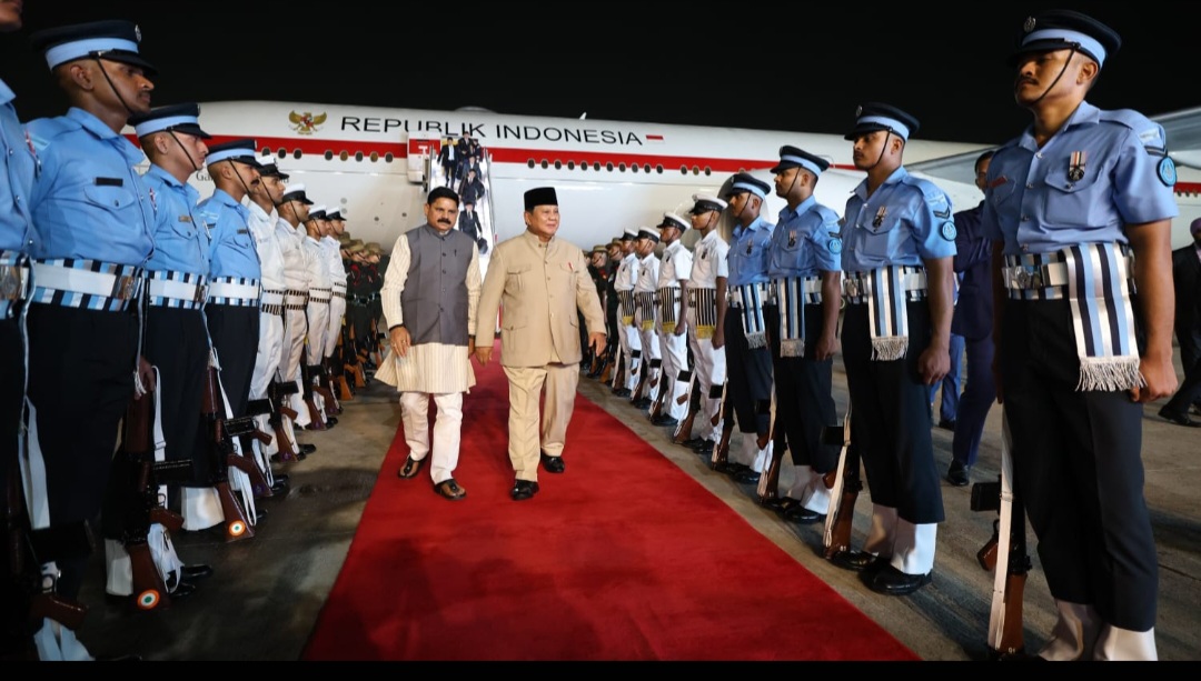 Prabowo Tiba di New Delhi, Siap Perkuat Peran Indonesia di KTT ke-18 BRICS