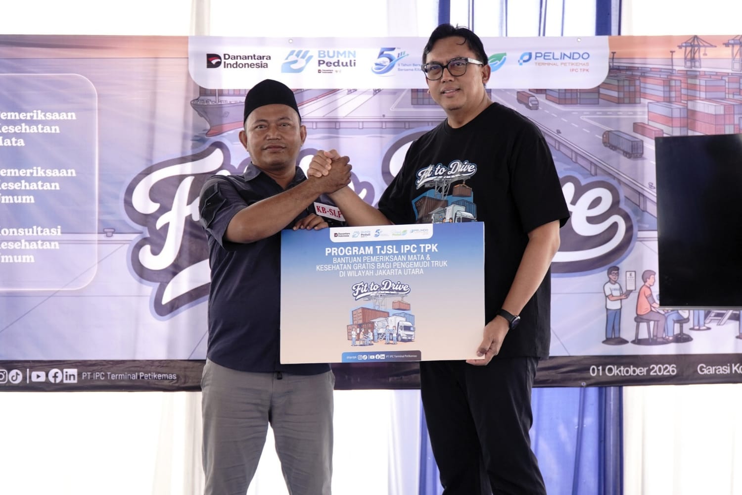 Tekan Risiko Kecelakaan Logistik, IPC TPK Fasilitasi Cek Kesehatan dan Kacamata Gratis bagi 150 Sopir Truk Peti Kemas