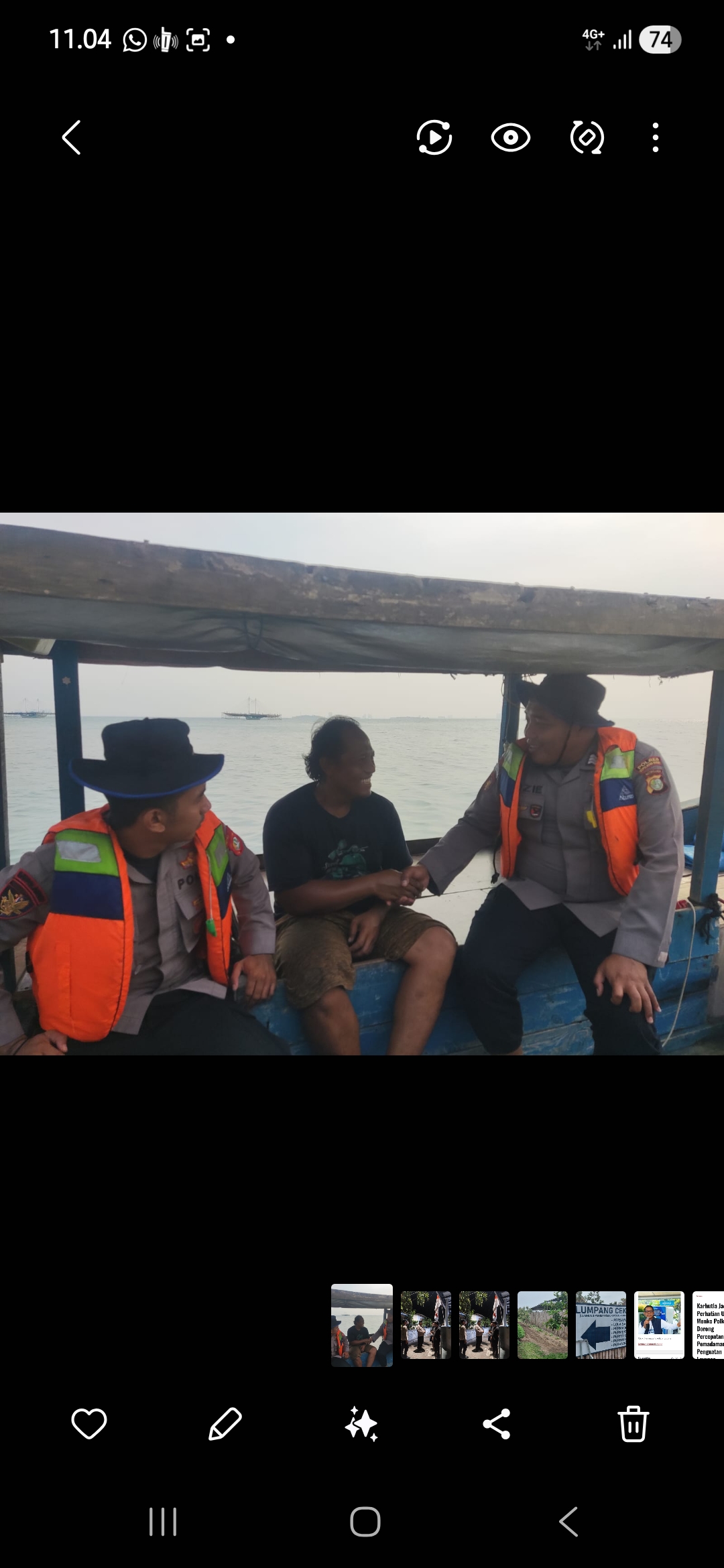Layanan Polisi 110, Satpolairud Polres Kepulauan Seribu Sambangi Nelayan Imbau Waspada Angin Kencang
